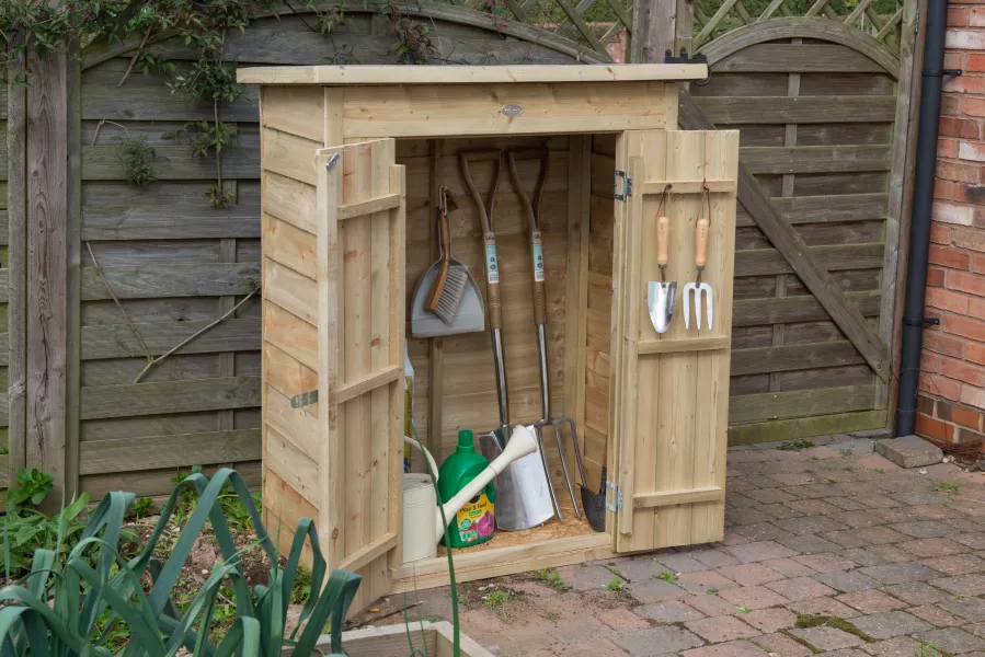 This garden store is ideal for long tools and fold-up items (Forest Garden/PA)