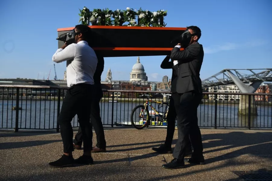 The ‘funeral procession for music’ along the Southbank (Kirsty O’Connor/PA)