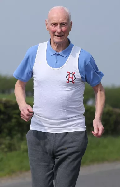 Ken Jones, 87, will run around his home town of Strabane, Co Tyrone, next month with a special app tracking his progress due to the pandemic (Niall Carson/PA).
