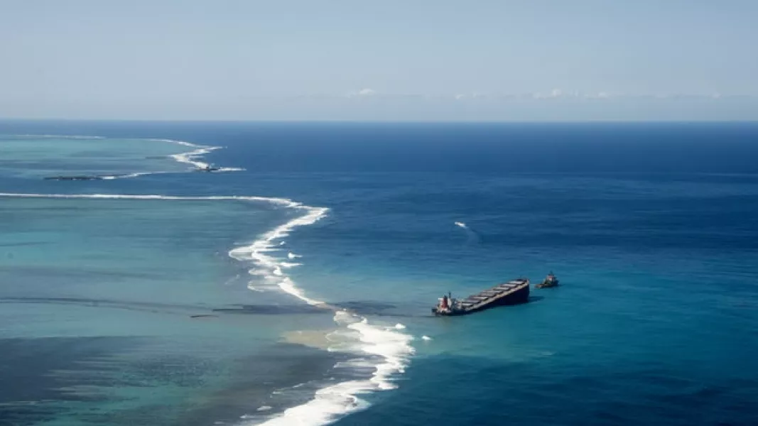 The MV Wakashio off the coast of Mauritius (Gwendoline Defente/EMAE/AP)