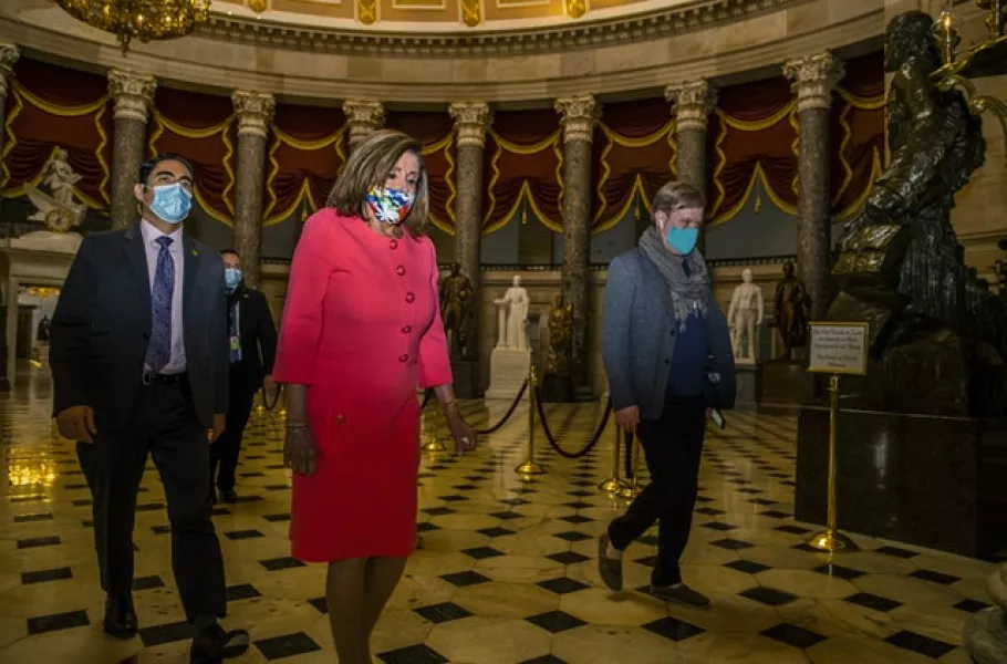 Nancy Pelosi at the Capitol building on Monday (Manuel Balce Ceneta/AP)
