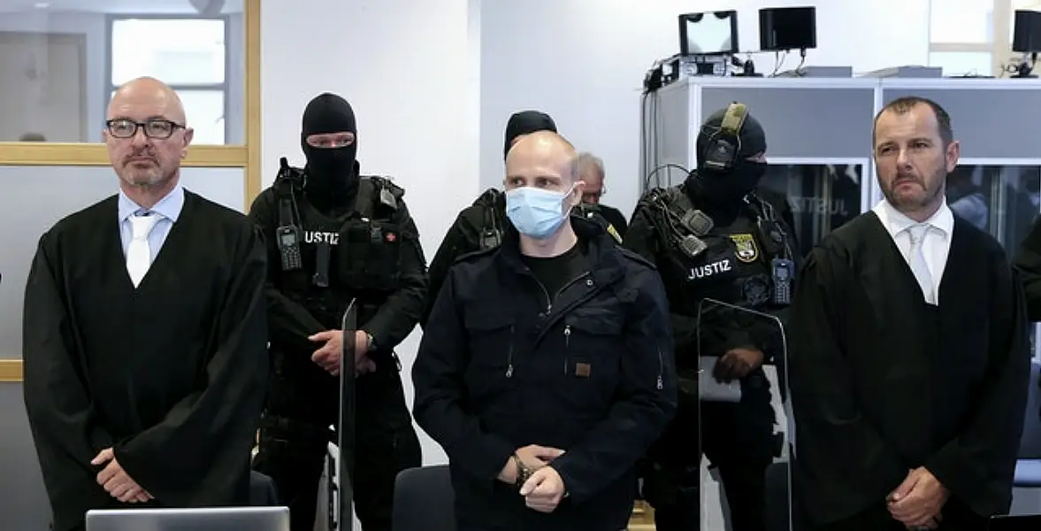 Stephan Balliet’s trial is under way (Hendrik Schmidt/dpa via AP)