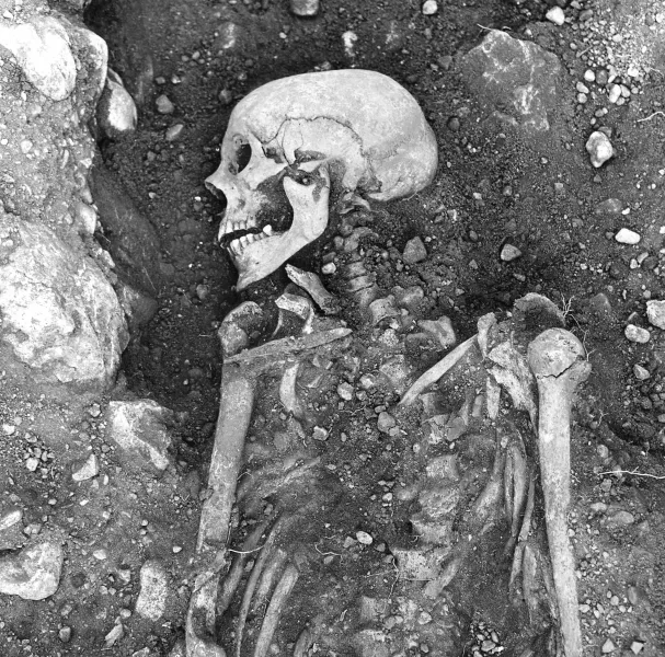 A 1.200-year-old smallpox-infected Viking skeleton found in Oland, Sweden (The Swedish National Heritage Board/PA)