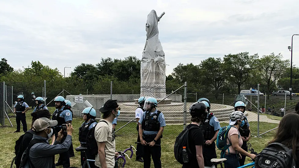 Chicago Removes Statue Of Christopher Columbus From Grant Park