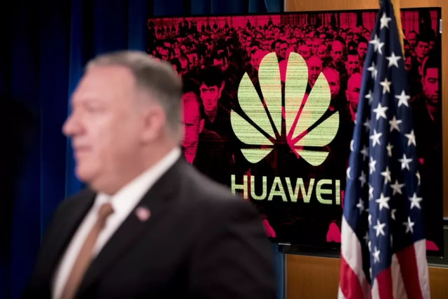 US Secretary of State Mike Pompeo, speaking on Huawei in Washington earlier this month. Meng Wanzhou’s case has caused tensions in China’s relations with Canada and the US (Andrew Harnik/AP)