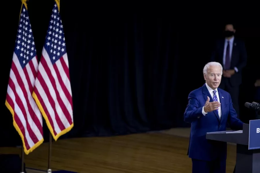 Mr Trumps election rival Joe Biden has been denigrated by some of the misinformation US official say has been spread by Russian sources (Andrew Harnik/AP)