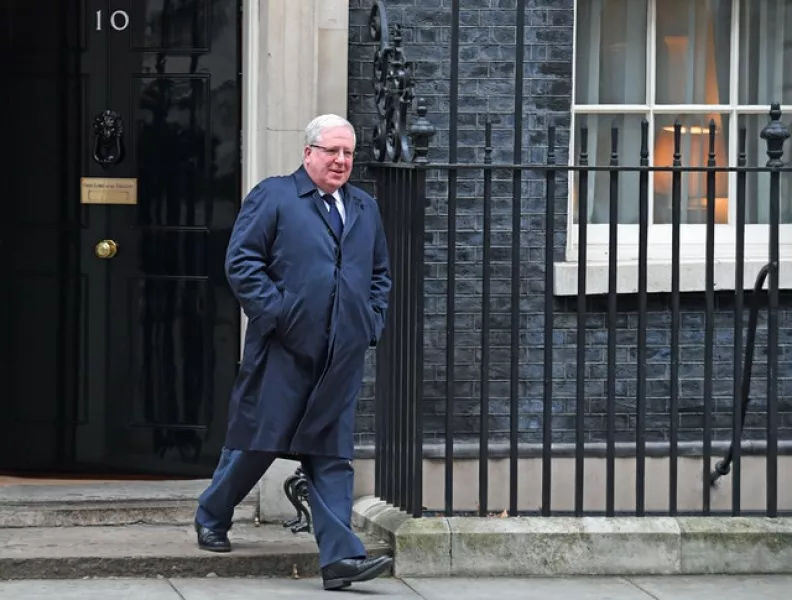 Sir Patrick McLoughlin leaving 10 Downing Street, London, as Theresa May reshuffles her top team (Stefan Rousseau/PA)