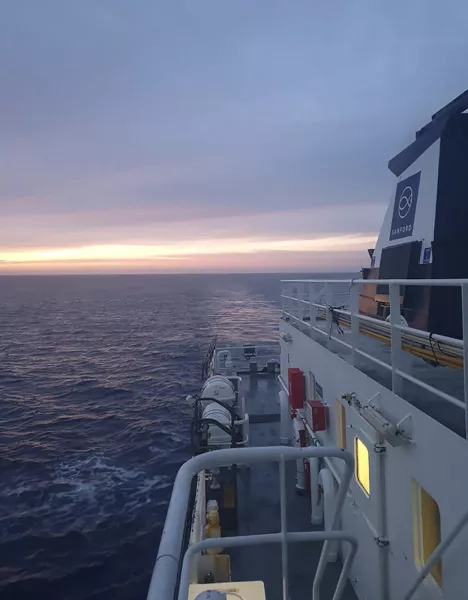 The couple hitched a lift of more than 5,000 nautical miles on an Antarctic fishing boat (Feeonaa/Neville Clifton via AP)