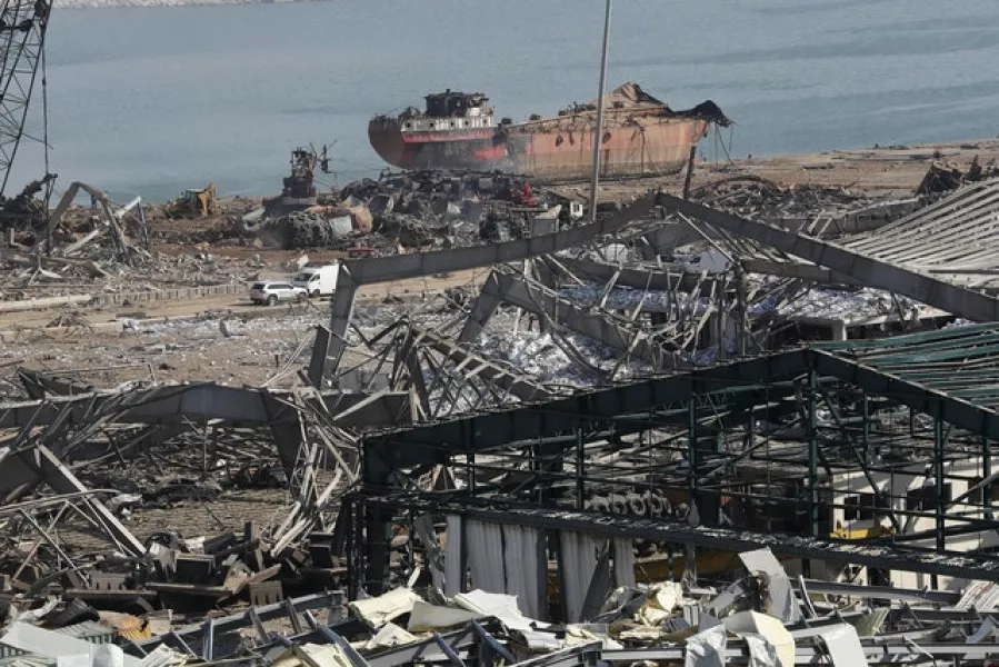 The seaport was the centre of the blast (Hussein Malla/AP)