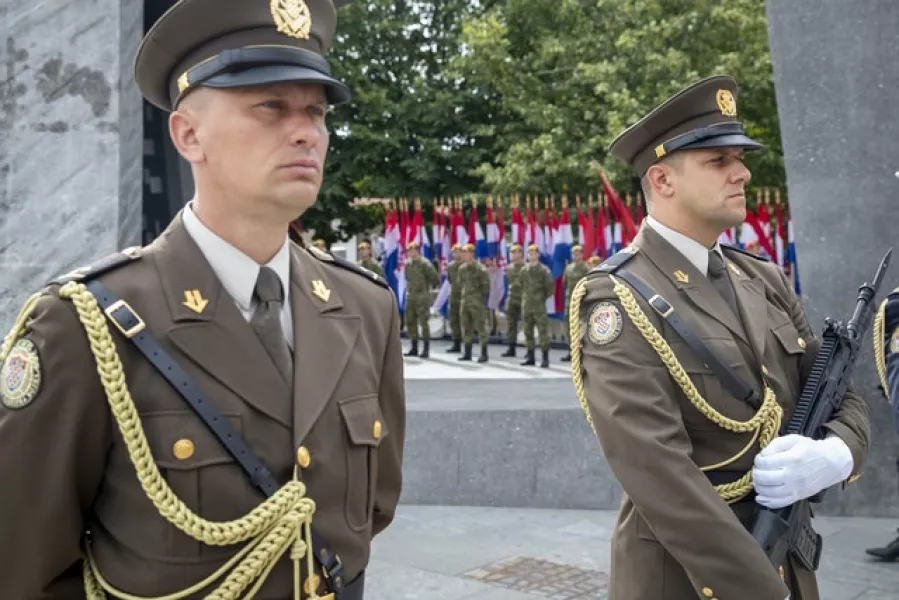 Croatia’s honour guards (Darko Bandic/AP)