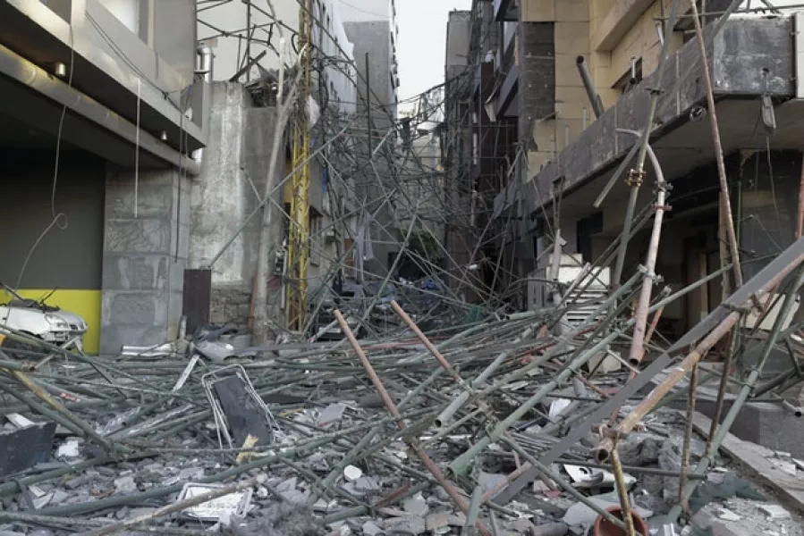 Damaged buildings (Hassan Ammar/AP)