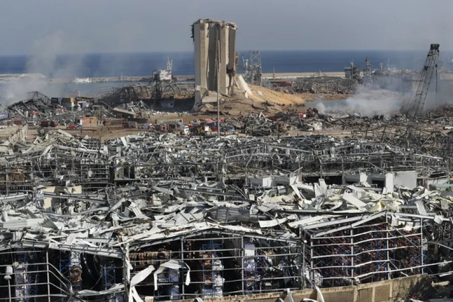 The scene of the blast (Hussein Malla/AP)