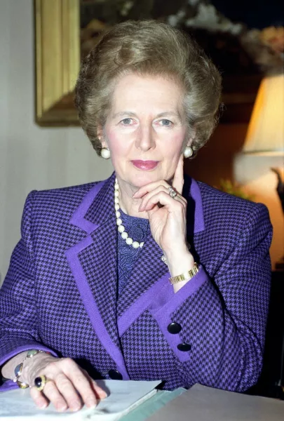 The late Baroness Thatcher at her desk in 10 Downing Street (Tony Harris/PA)