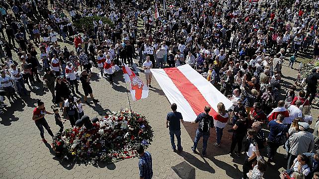 Protesters Gather At Site Of Activist’s Death Amid Calls For Belarus Leader To Quit