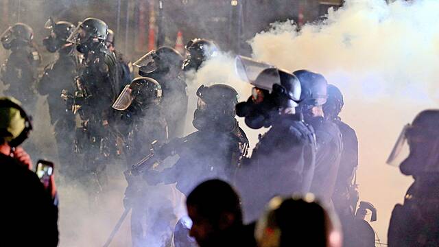 Portland Police Declare Riot As Officers Push Protesters From Building