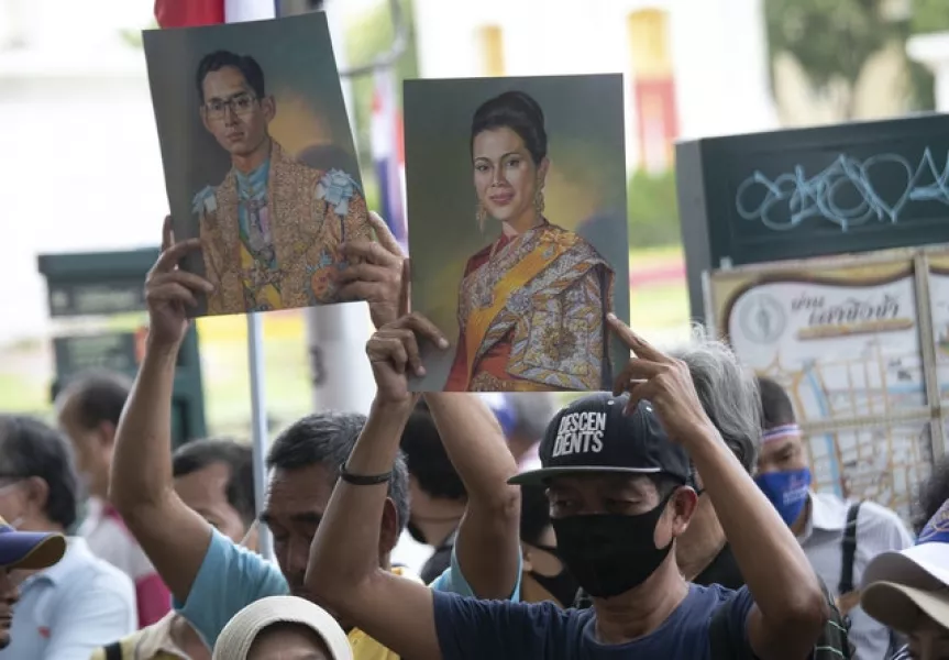 Supporters of the monarchy (Sakchai Lalit/AP)