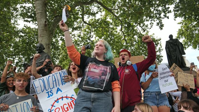 Hundreds Of Uk A-Level Students Protest Over Results Downgrades