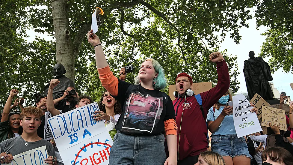 Hundreds Of Uk A-Level Students Protest Over Results Downgrades