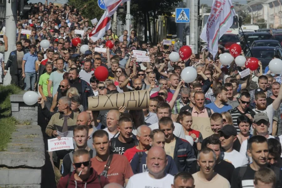 Protests have continued in Belarus (AP Photo/Dmitri Lovetsky)