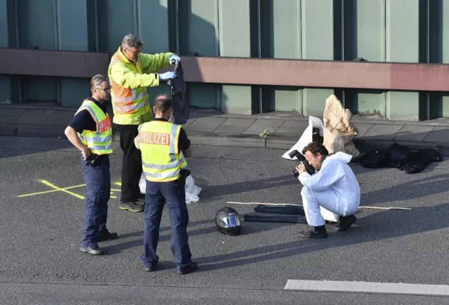 Police officers on the scene in Berlin (Paul Zinken/dpa via AP)