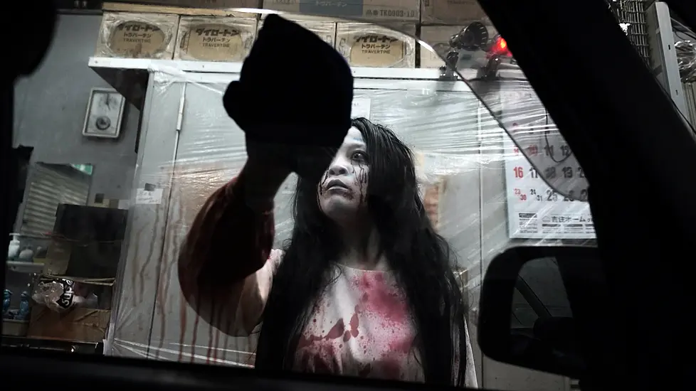 No Fear Of Coronavirus At Drive-Through Haunted House