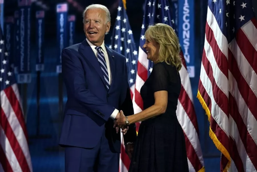 Joe Biden and his wife Jill (AP)