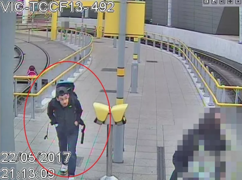 CCTV image of Salman Abedi at Victoria Station making his way to the Manchester Arena on May 22 2017 (Greater Manchester Police/PA)