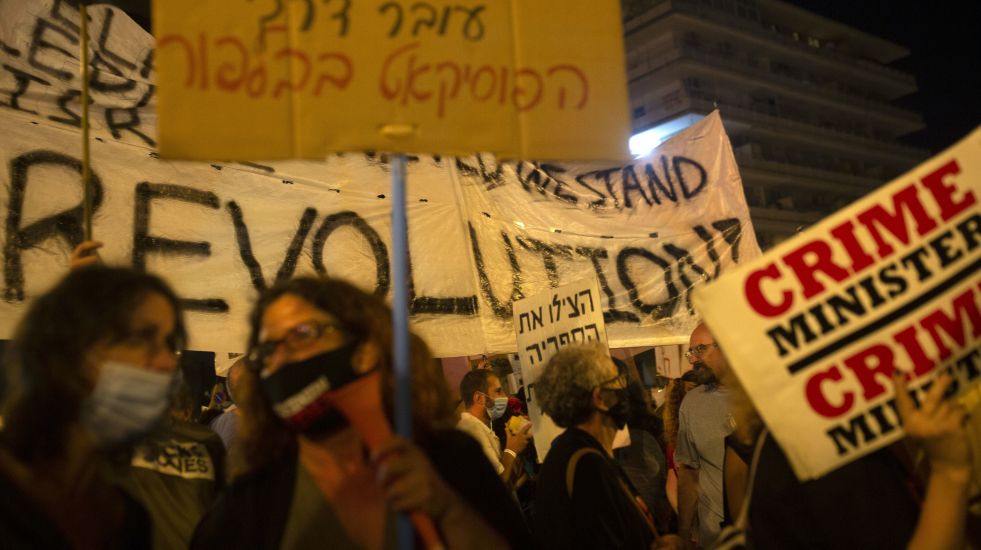 Thousands Gather To Protest Outside Benjamin Netanyahu’s Home In Jerusalem