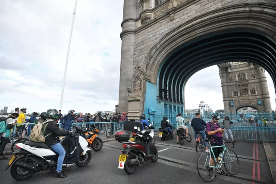 Traffic and pedestrians waited for over an hour (Victoria Jones/PA)