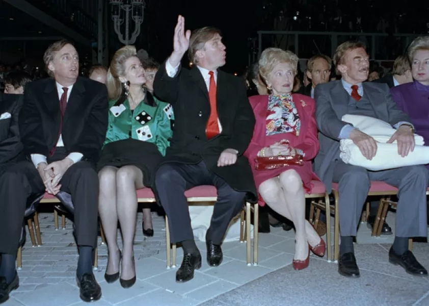 In 1990, Donald Trump with his mother and father and sister Maryanne Trump Barry, right (Charles Rex Arbogast/AP)