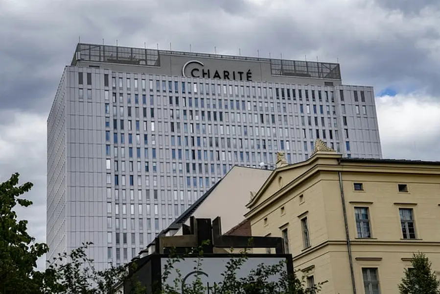 The Charite hospital in Berlin (Paul Zinken/dpa via AP)