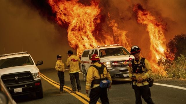 Northern California Firefighters Dig In Ahead Of High Winds