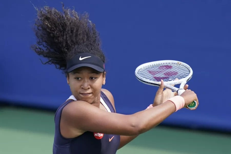 Naomi Osaka on her way to her quarter-final victory at the Western & Southern Open on Wednesday (Frank Franklin II/AP)