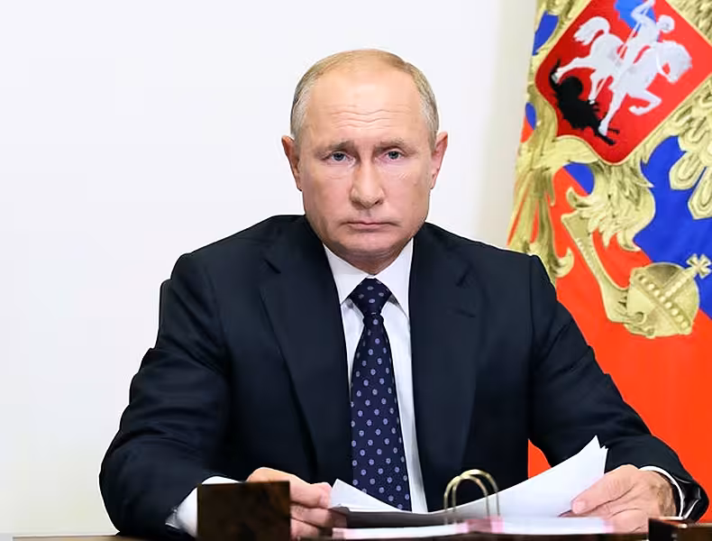 Vladimir Putin said Russia is ready to help stabilise the situation in Belarus (Mikhail Klimentyev, Sputnik, Kremlin Pool Photo via AP)