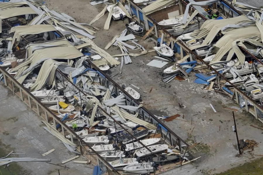 A boat storage facility was destroyed (David J. Phillip/AP)