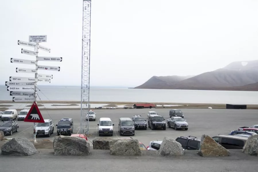 A parking area part of the Longyearbyen camp site (Line Nagell Ylvisaker / NTB scanpix via AP)