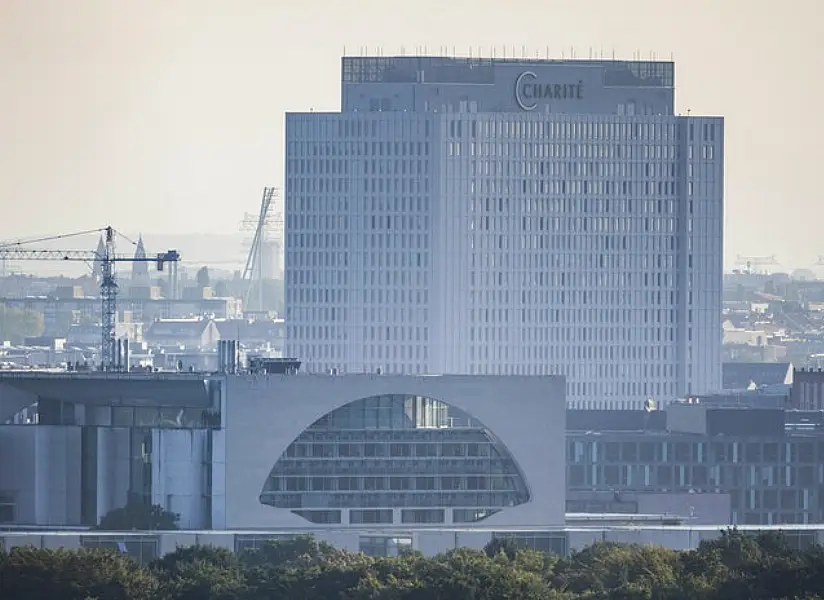 The Charite hospital where Russian dissident Alexei Navalny is being treated (Christoph Soeder/dpa via AP)