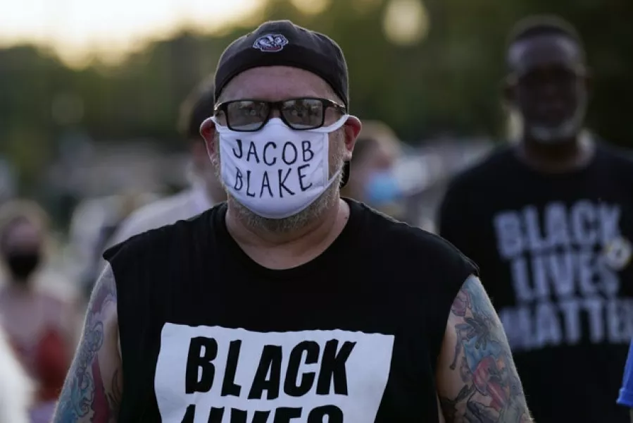 Protesters march against the shooting of Jacob Blake (AP/Morry Gash)