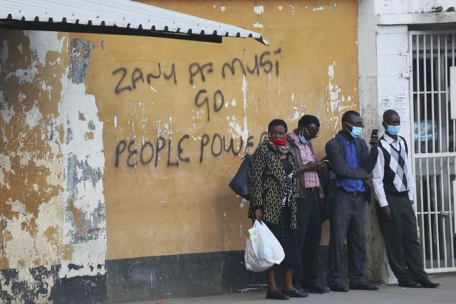 Anti Zanu-PF graffiti (AP)
