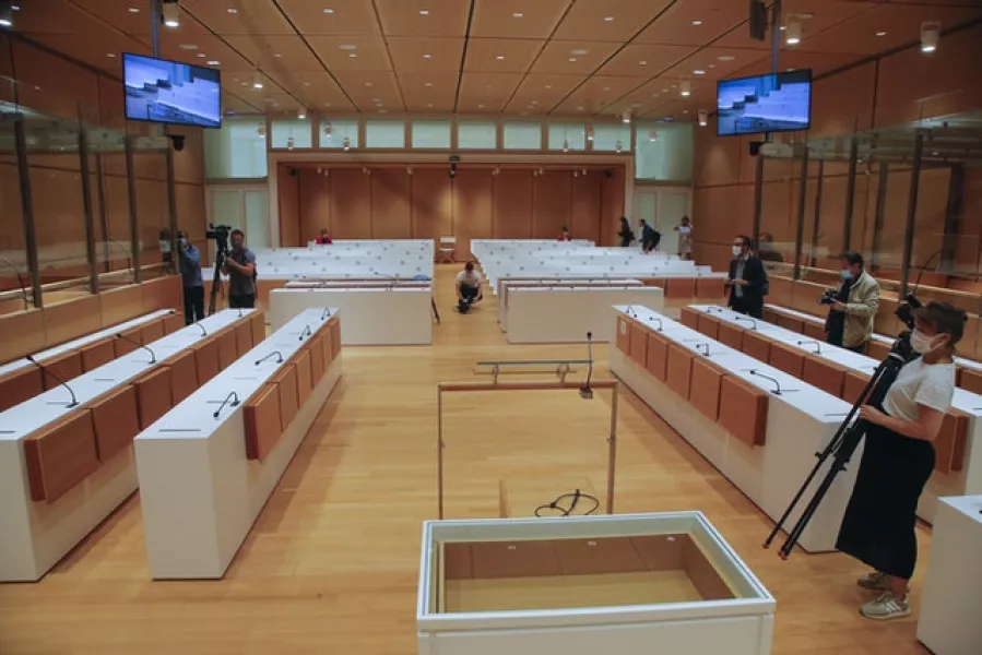 The courtroom where the trial will take place in Paris (Michel Euler/AP)