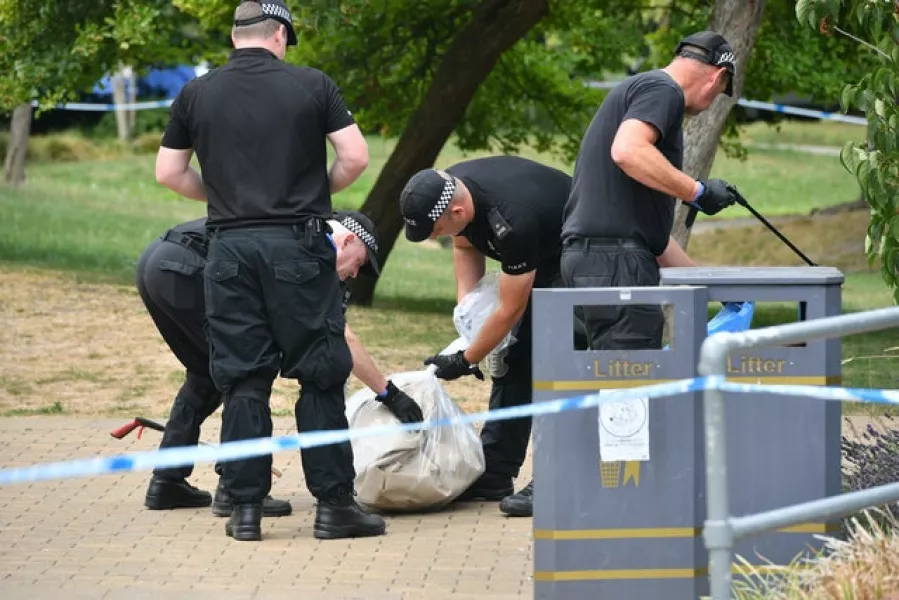 Police searched gardens in Salisbury where Dawn Sturgess visited before she fell ill after coming into contact with Novichok in 2018. Photo: Ben Birchall/PA