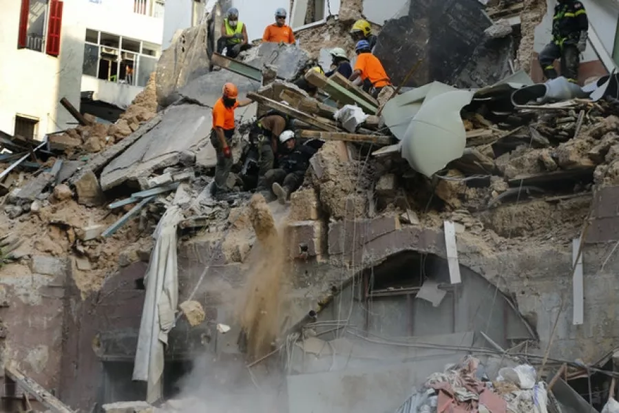 Rescuers have received signals there may be a survivor under the rubble (AP/Bilal Hussein)