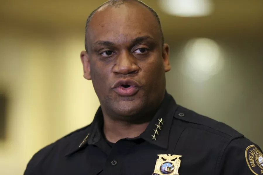 Portland Police Chief Chuck Lovell calls for an end to violence (Sean Meagher/AP)