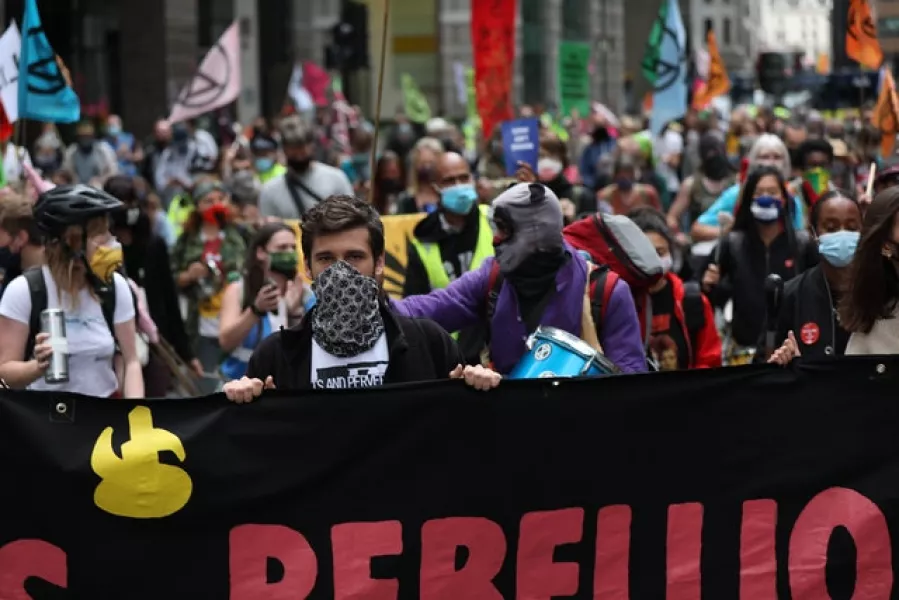 An Extinction Rebellion protest in London (Luciana Guerra/PA)