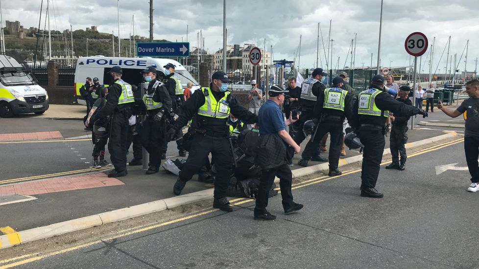 Anti-Migrant Protesters Clash With Police In Dover