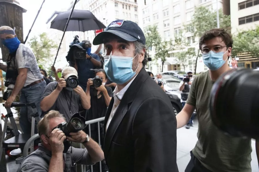 Cohen in New York after being released from prison into home confinement in July this year (Mark Lennihan/AP)