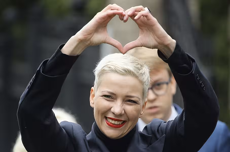 Maria Kolesnikova refused to cross into Ukraine (Dmitri Lovetsky/AP)