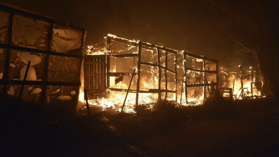 Thousands Flee Fire At Migrant Camp On Coronavirus Lockdown In Greece