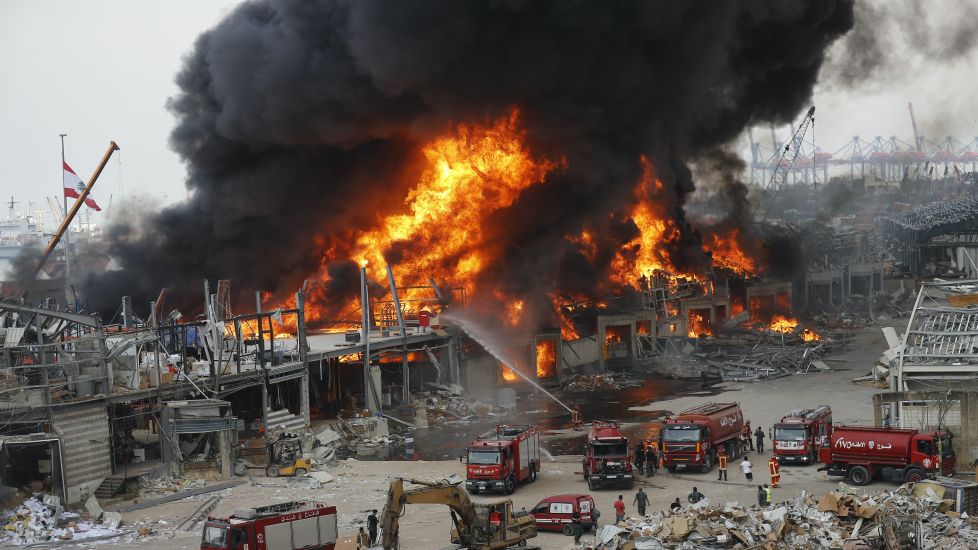Huge Fire Breaks Out At Beirut Port A Month After Explosion