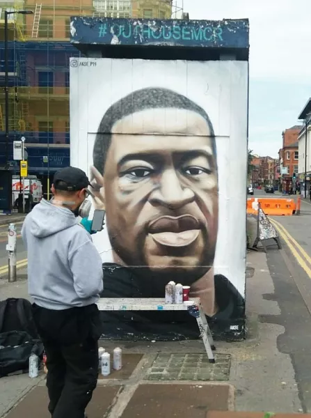 A mural in Manchester depicting George Floyd (Manchester City Council/PA)